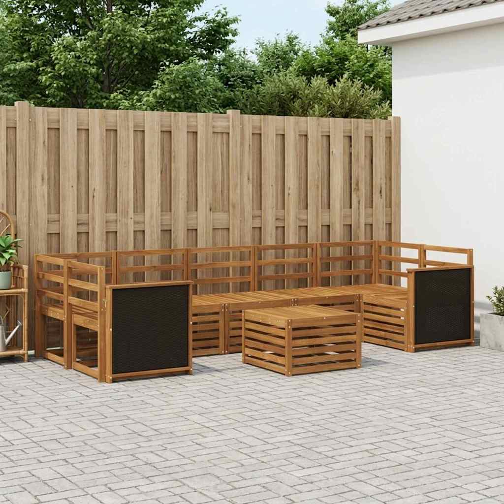 Outdoor-Sofagarnitur 8 stk. Natur Massivholz Akazie
