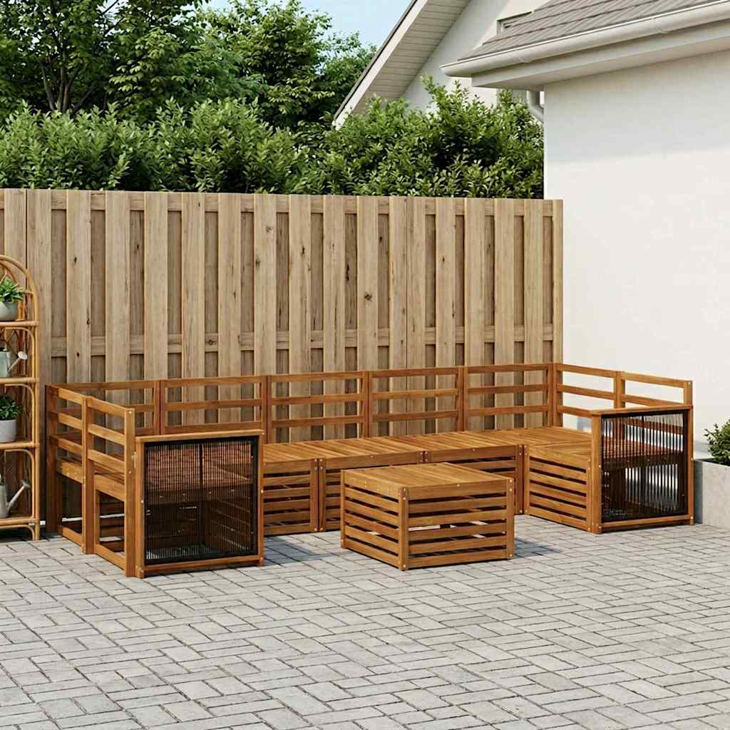 Outdoor-Sofagarnitur 8 stk. Natur Massivholz Akazie