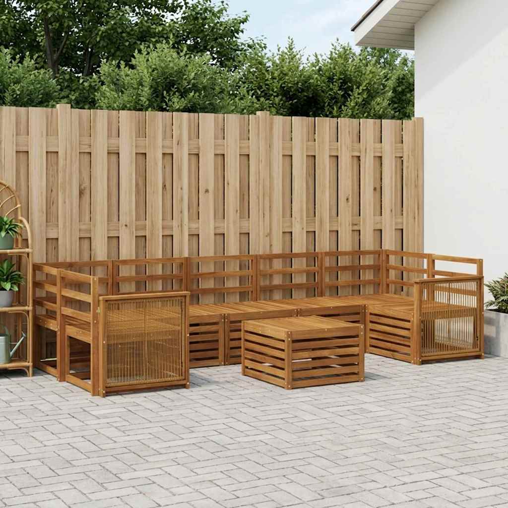 Outdoor-Sofagarnitur 8 stk. Natur Massivholz Akazie