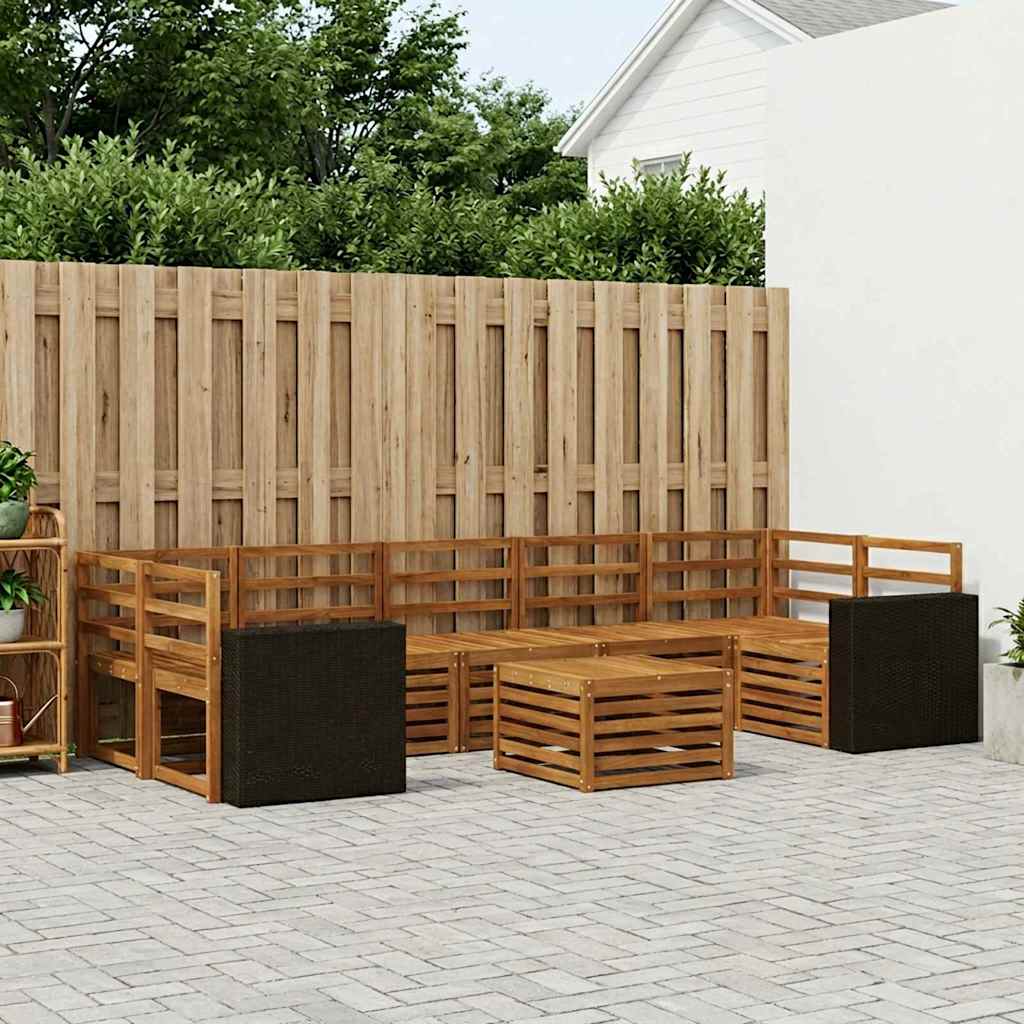 Outdoor-Sofagarnitur 8 stk. Natur Massivholz Akazie