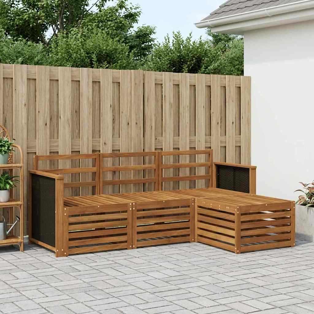 Outdoor-Sofagarnitur 4 stk. Natur
