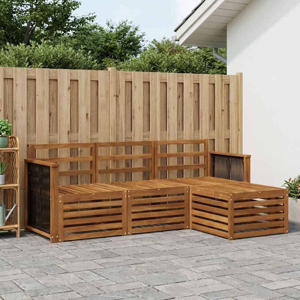 Outdoor-Sofagarnitur 4 stk. Natur