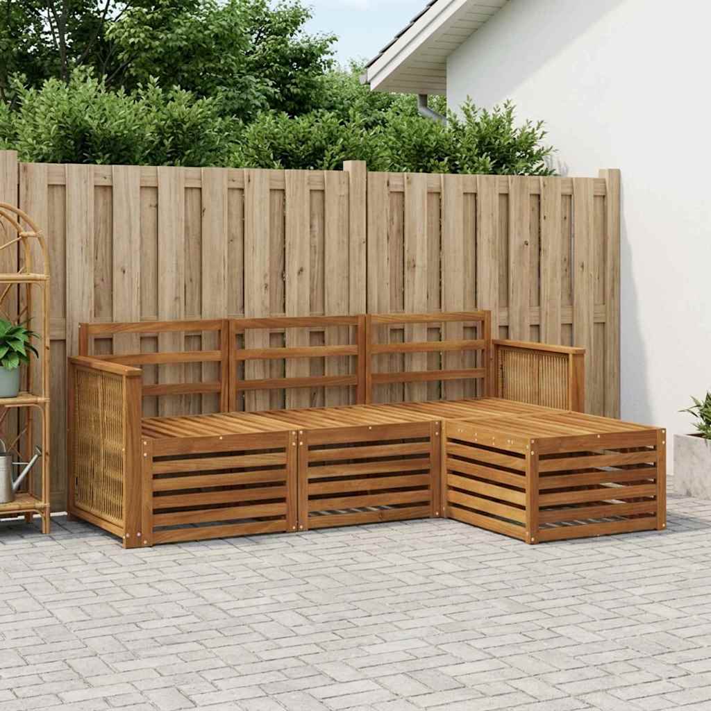 Outdoor-Sofagarnitur 4 stk. Natur