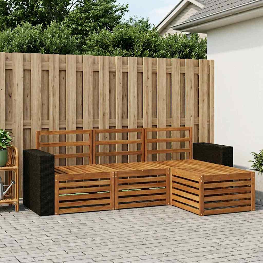 Outdoor-Sofagarnitur 4 stk. Natur