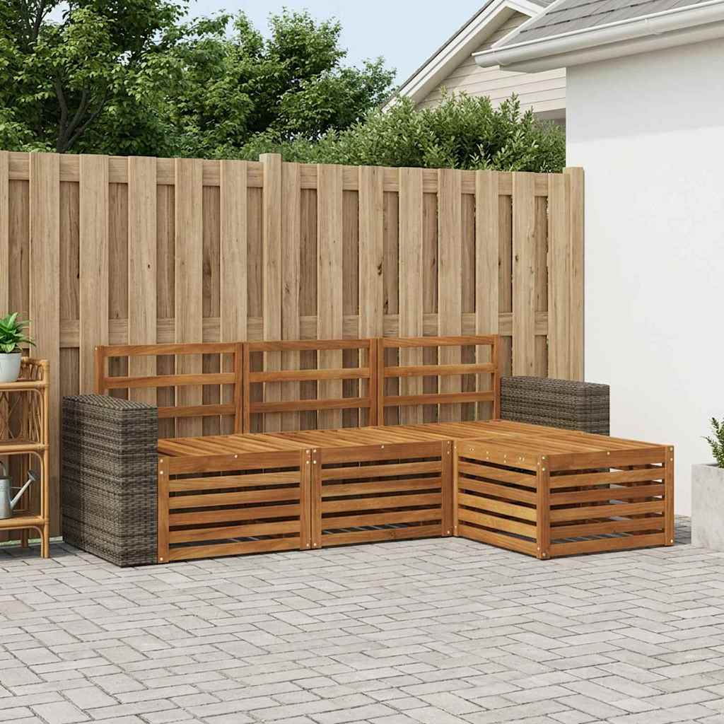 Outdoor-Sofagarnitur 4 stk. Natur