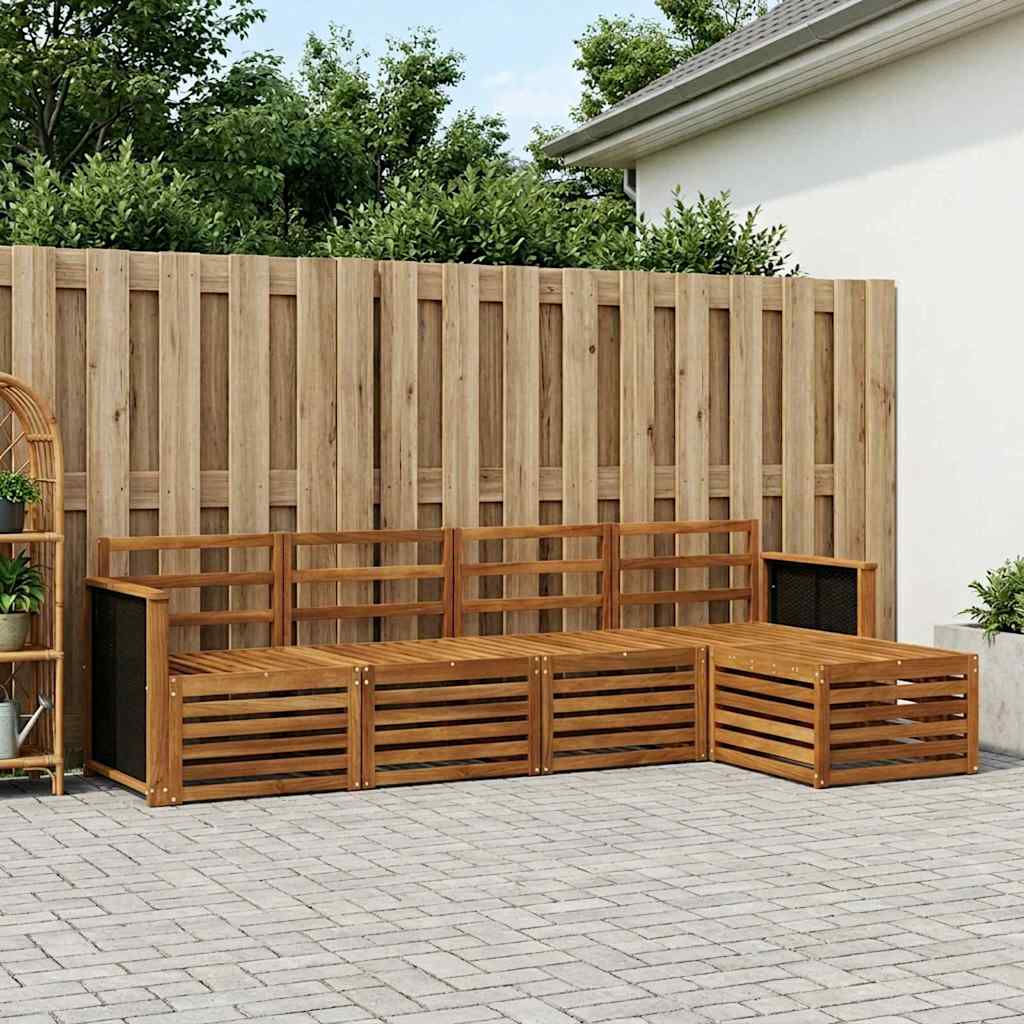 Outdoor-Sofagarnitur 5 stk. Natur