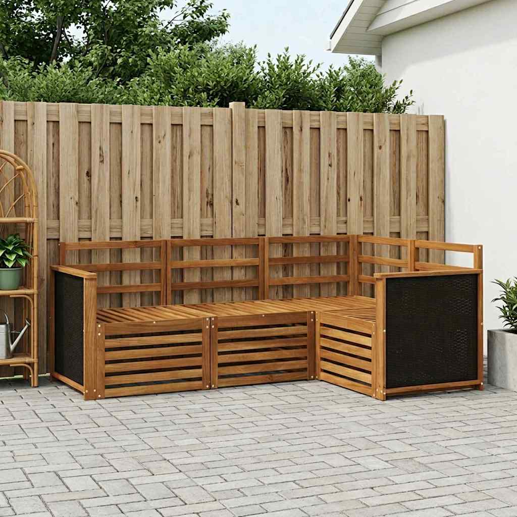 Outdoor-Sofagarnitur 4 stk. Natur Polyester