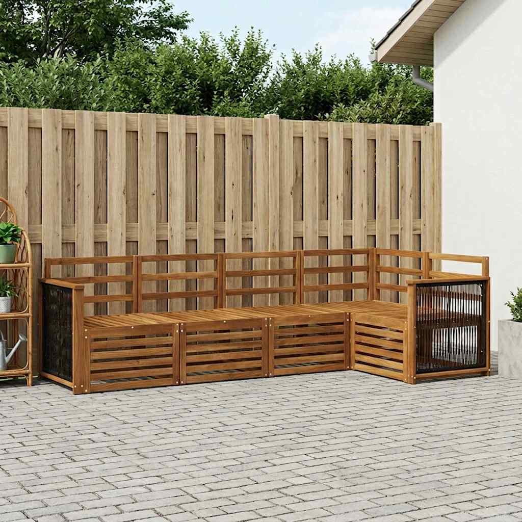 Outdoor-Sofagarnitur 4 stk. Natur Massivholz Akazie