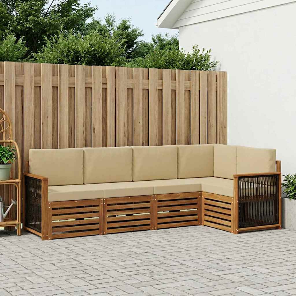 Outdoor-Sofagarnitur 4 stk. Natur