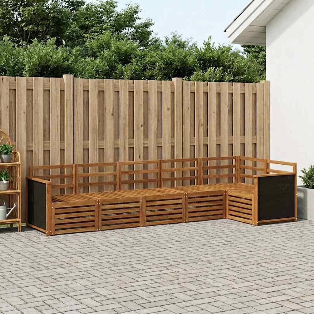 Outdoor-Sofagarnitur 5 stk. Natur Massivholz Akazie
