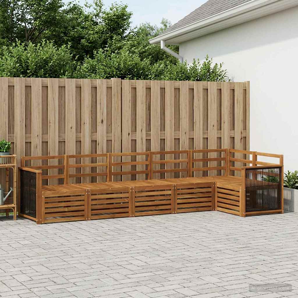 Outdoor-Sofagarnitur 5 stk. Natur Massivholz Akazie