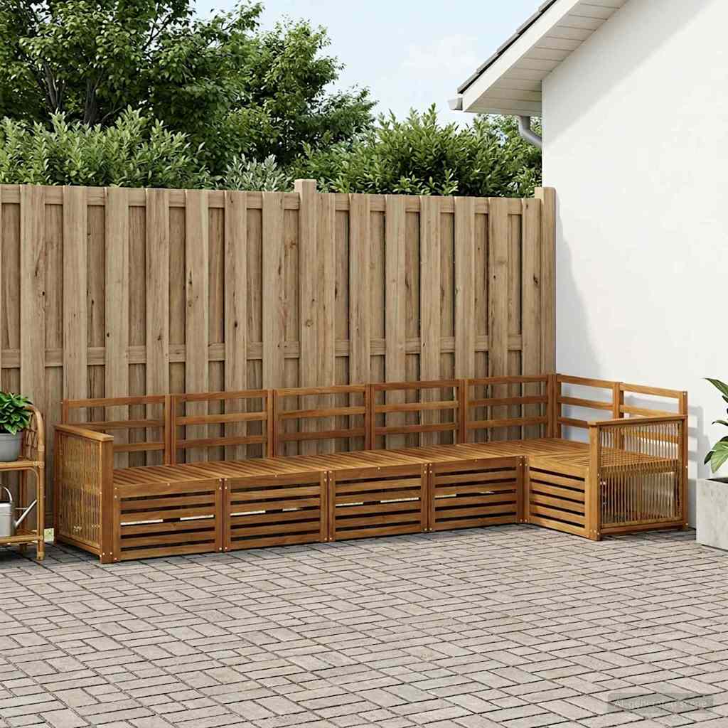 Outdoor-Sofagarnitur 5 stk. Natur Massivholz Akazie