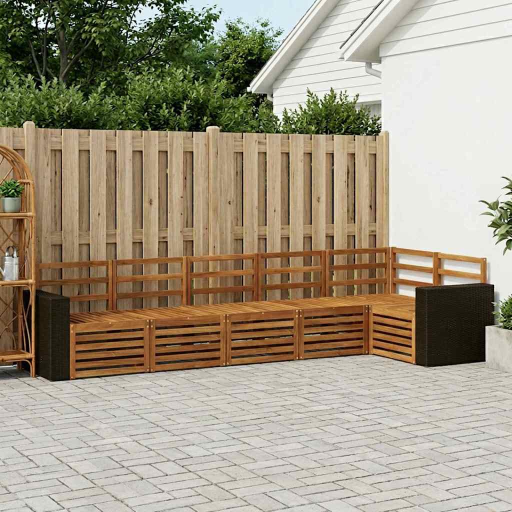 Outdoor-Sofagarnitur 6 stk. Natur Polyester