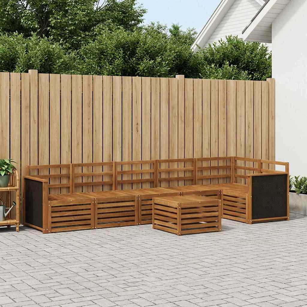 Outdoor-Sofagarnitur 6 stk. Natur Massivholz Akazie