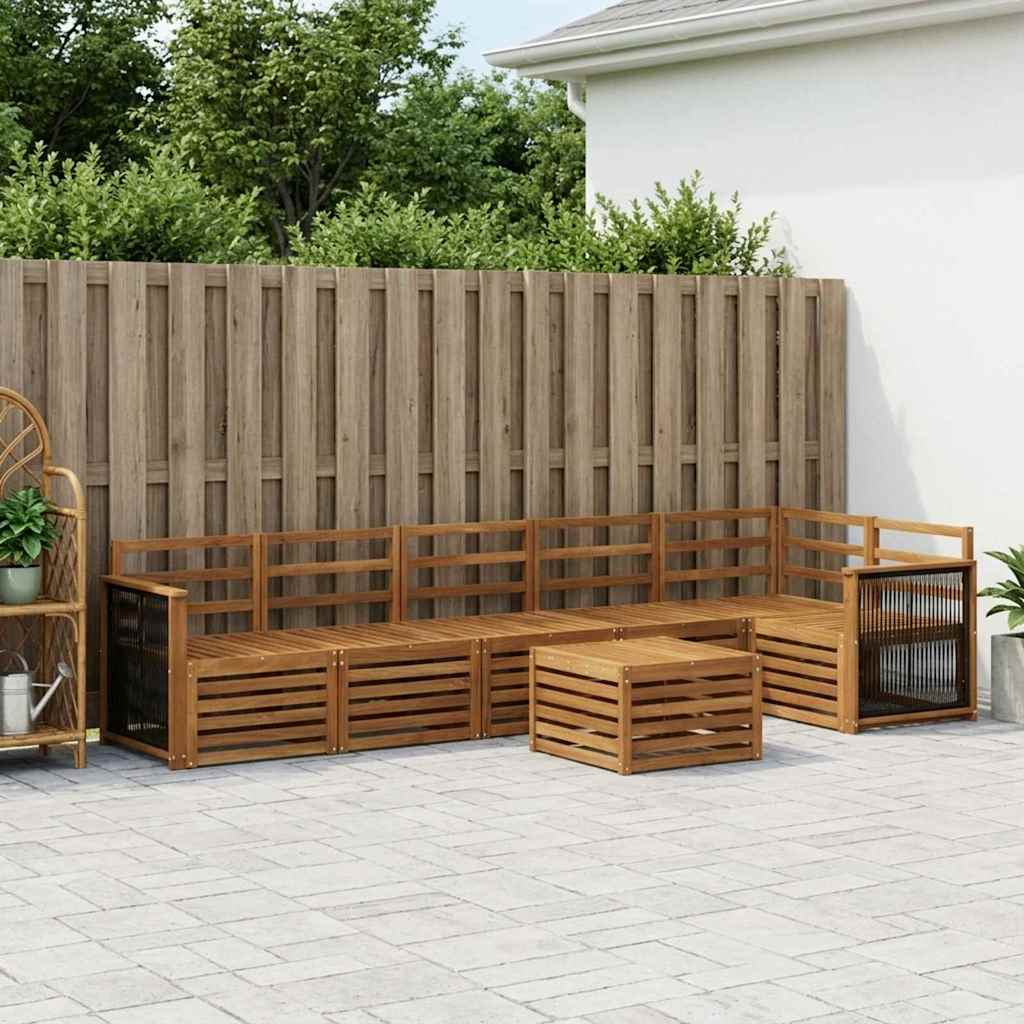 Outdoor-Sofagarnitur 6 stk. Natur Massivholz Akazie