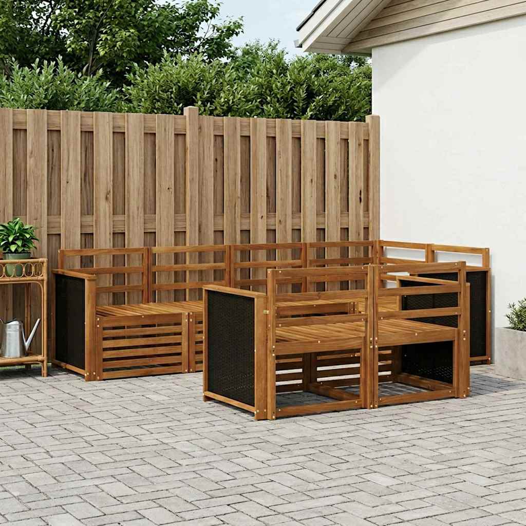 Outdoor-Sofagarnitur 6 stk. Natur Massivholz Akazie