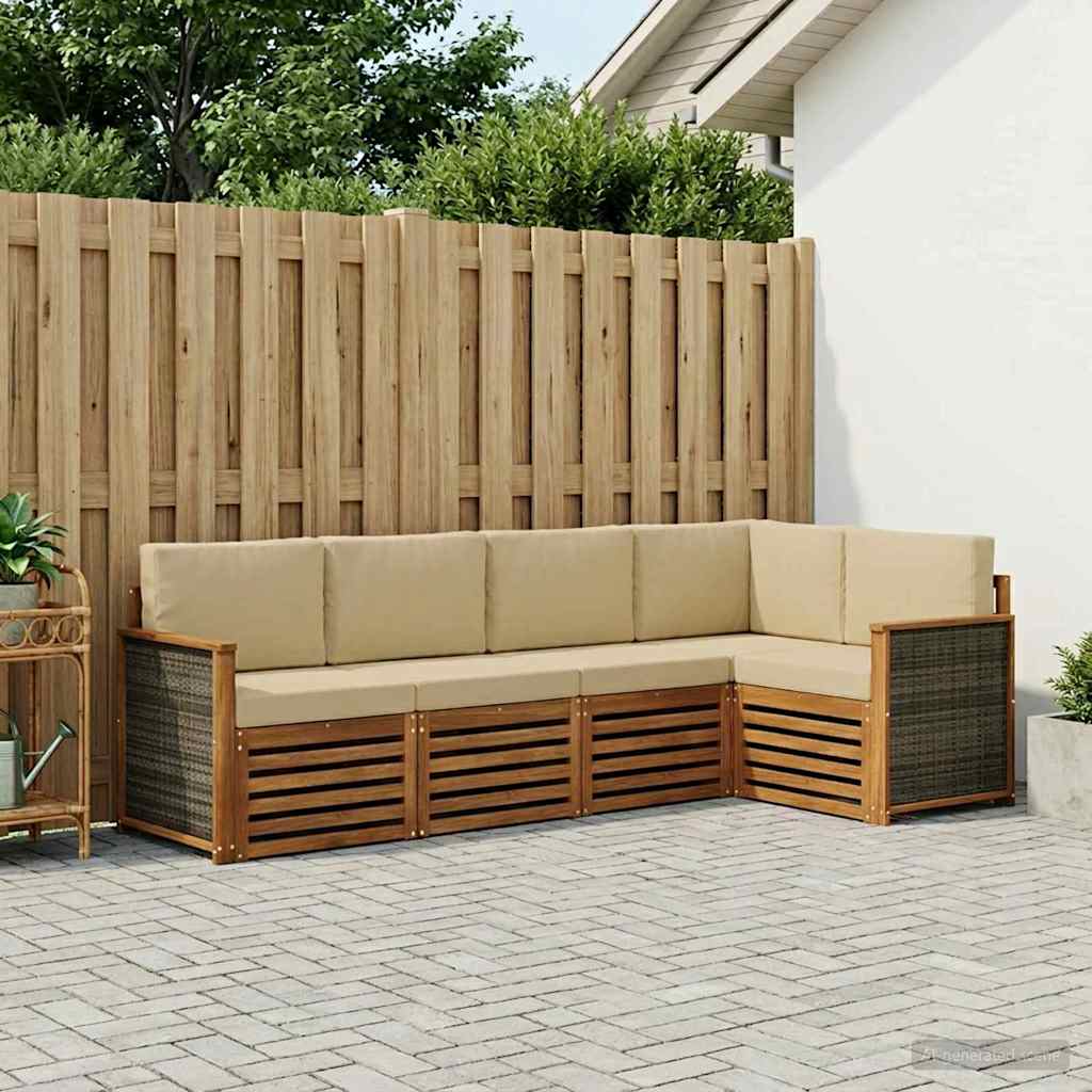 Outdoor-Sofagarnitur 6 stk. Natur