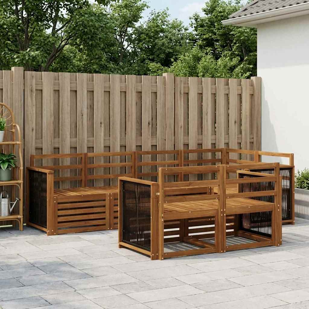 Outdoor-Sofagarnitur 6 stk. Natur Massivholz Akazie