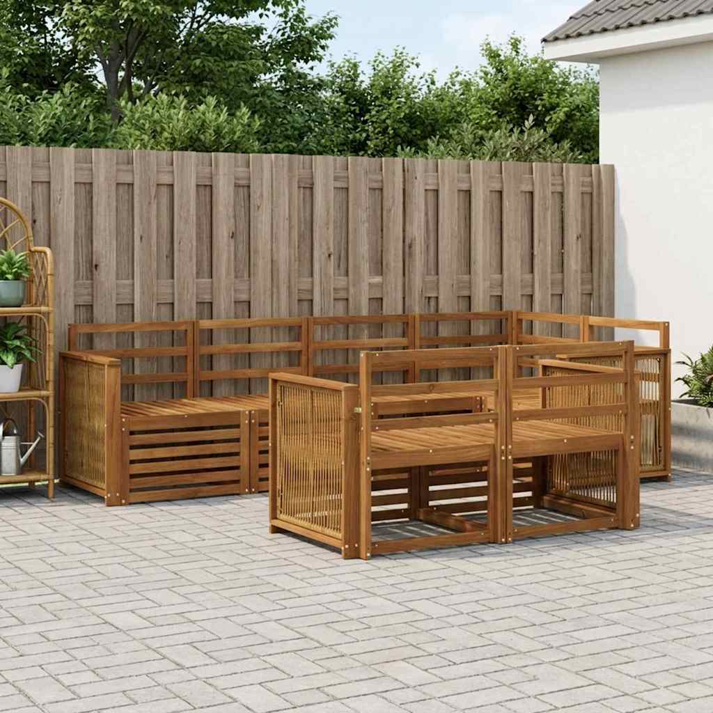 Outdoor-Sofagarnitur 6 stk. Natur Massivholz Akazie