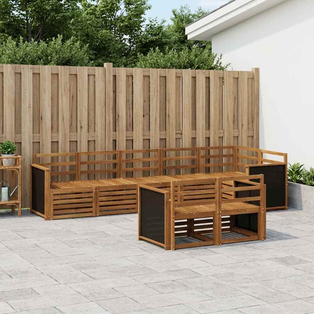 Outdoor-Sofagarnitur 7 stk. Natur Massivholz Akazie