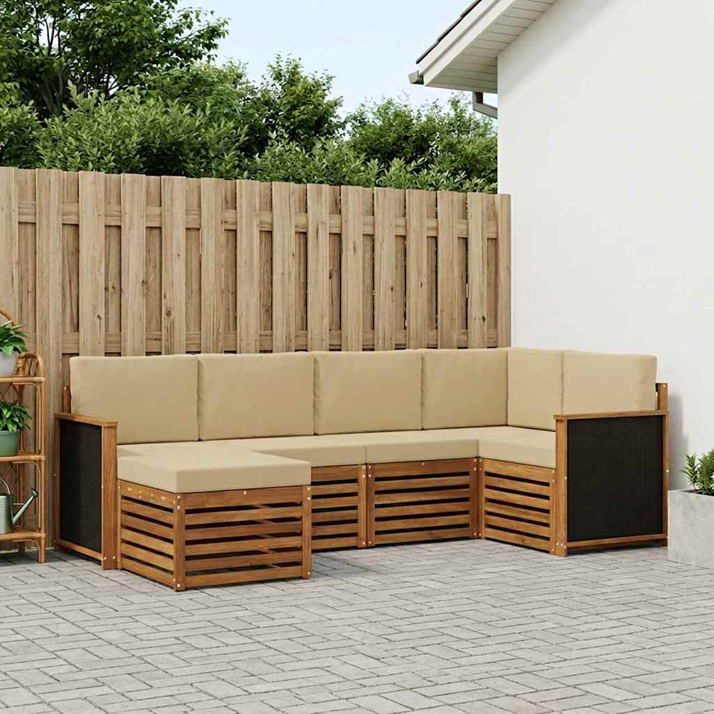 Outdoor-Sofagarnitur 5 stk. Natur