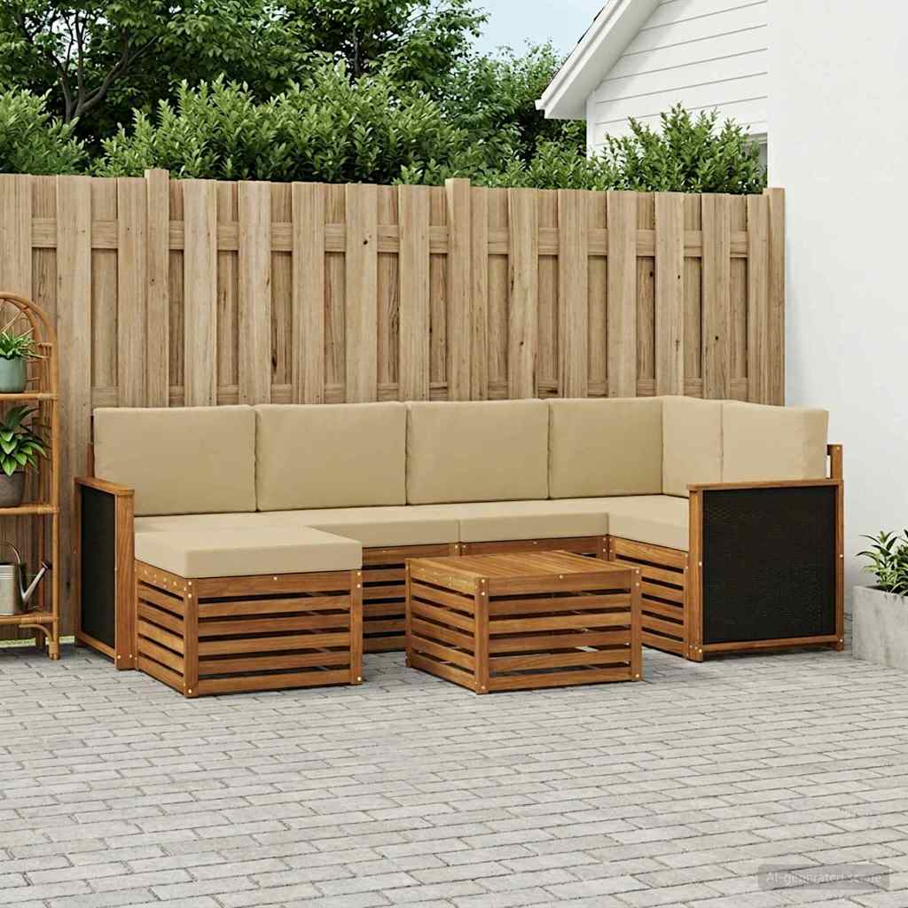 Outdoor-Sofagarnitur 6 stk. Natur