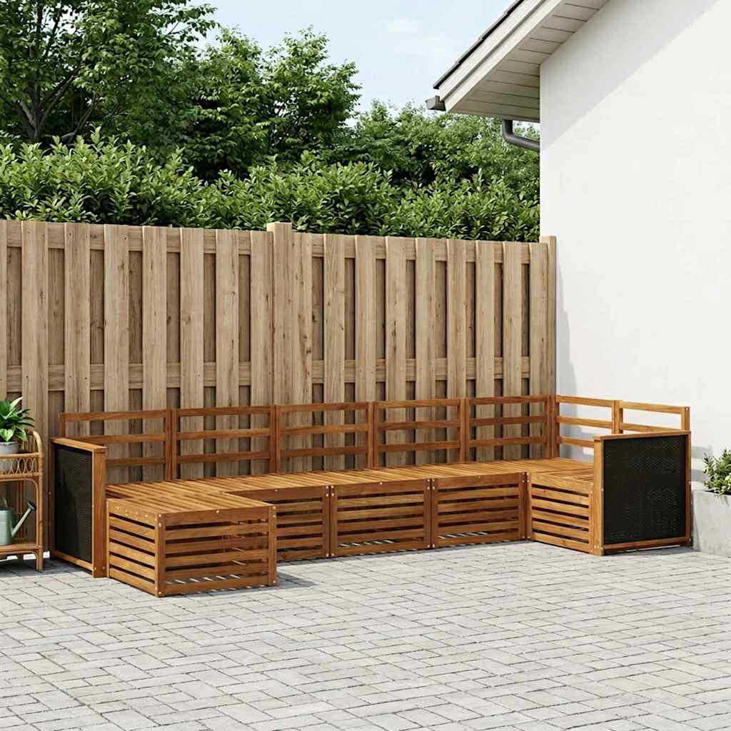 Outdoor-Sofagarnitur 6 stk. Natur Massivholz Akazie