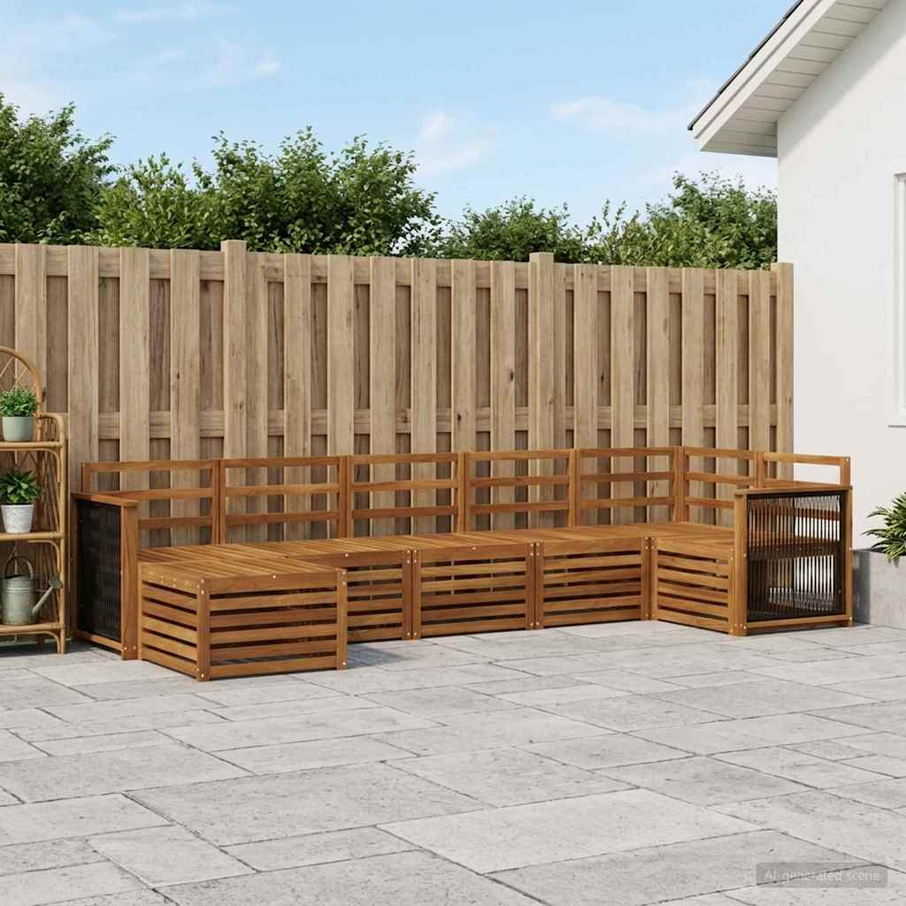 Outdoor-Sofagarnitur 6 stk. Natur Massivholz Akazie