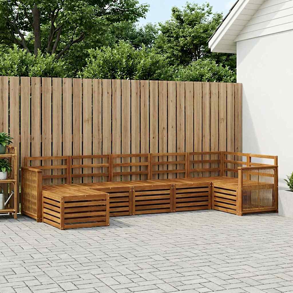 Outdoor-Sofagarnitur 6 stk. Natur Massivholz Akazie