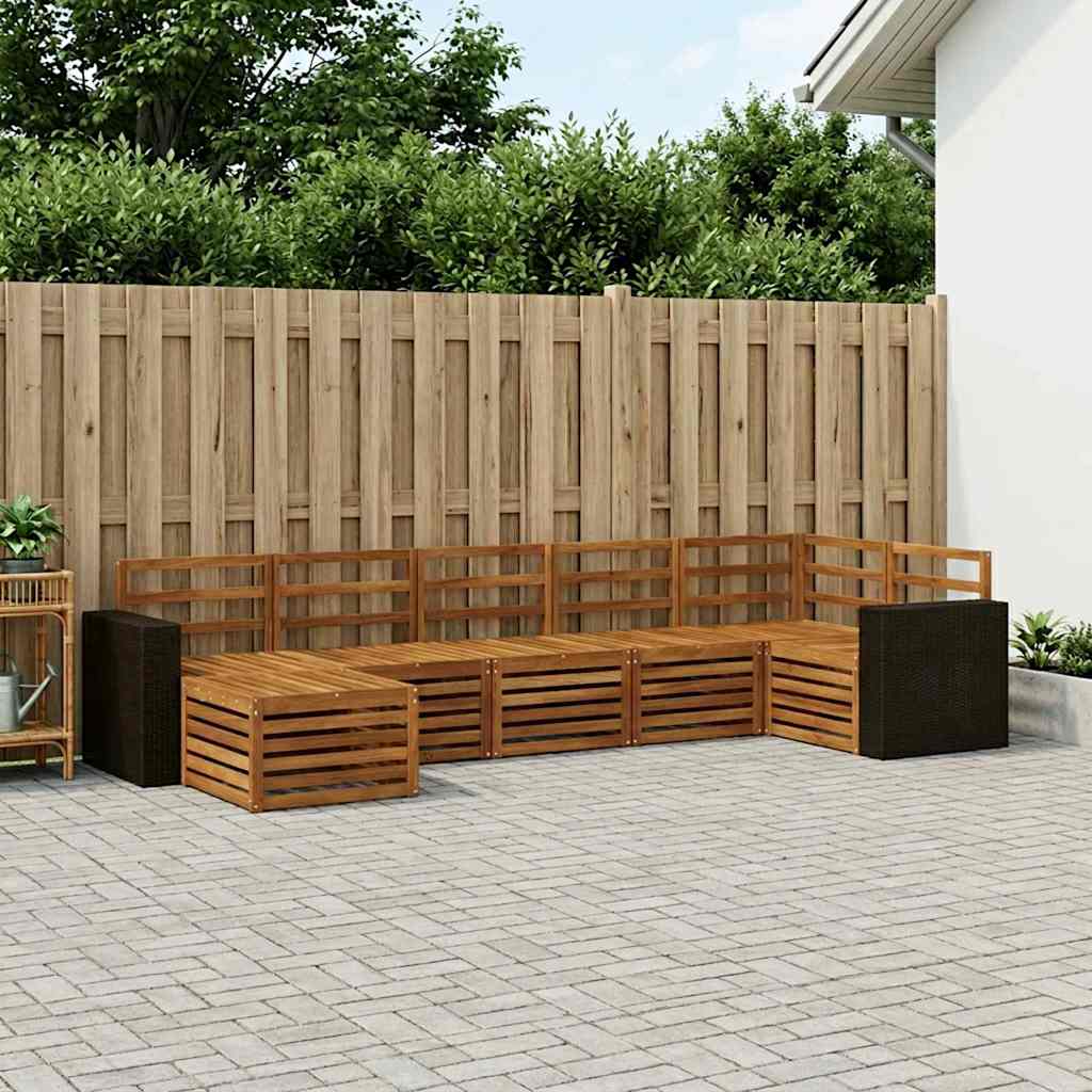 Outdoor-Sofagarnitur 7 stk. Natur