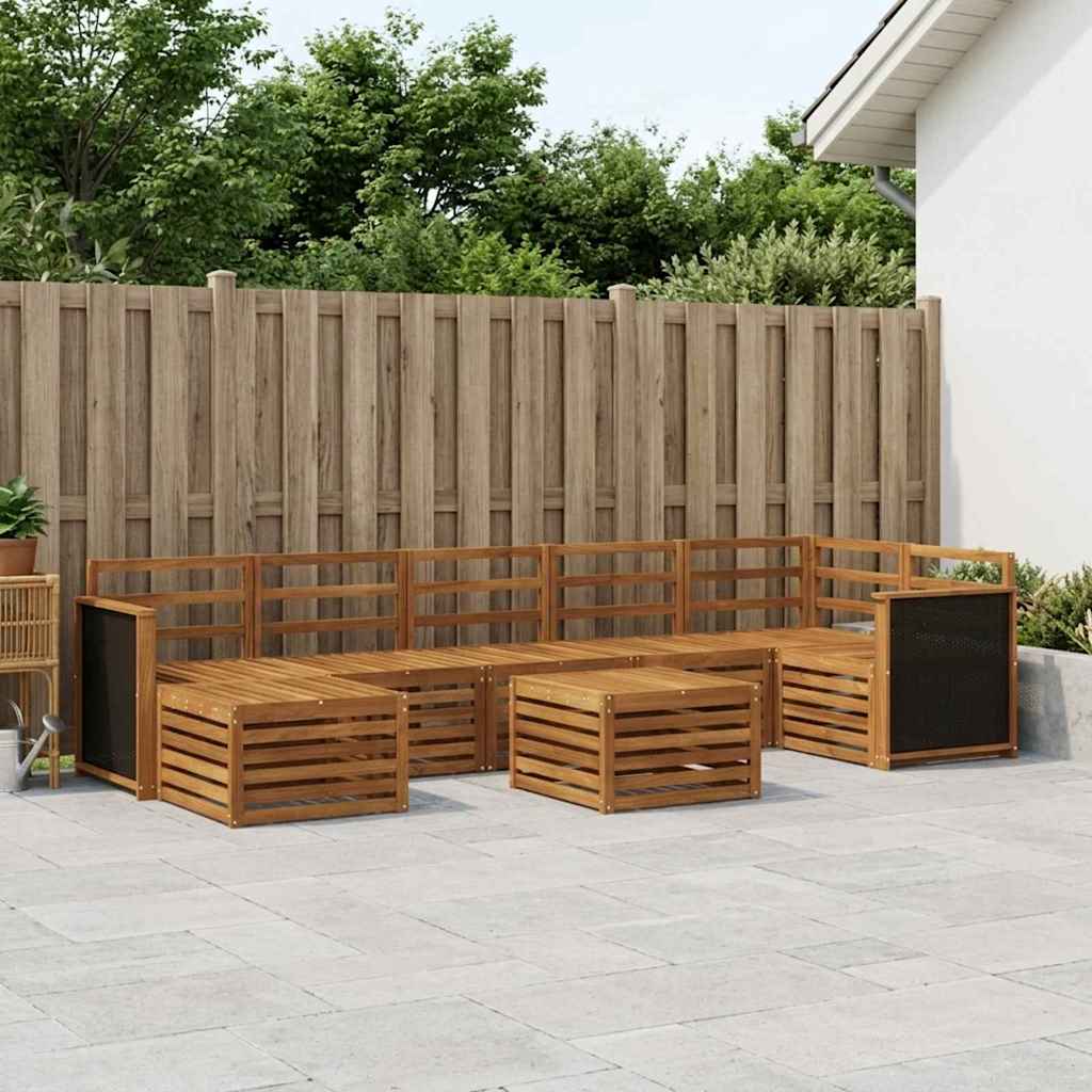 Outdoor-Sofagarnitur 7 stk. Natur Massivholz Akazie
