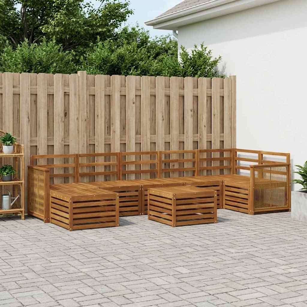 Outdoor-Sofagarnitur 7 stk. Natur Massivholz Akazie