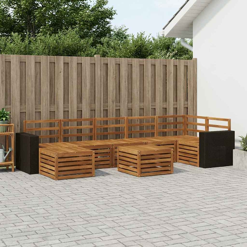 Outdoor-Sofagarnitur 8 stk. Natur Massivholz Akazie