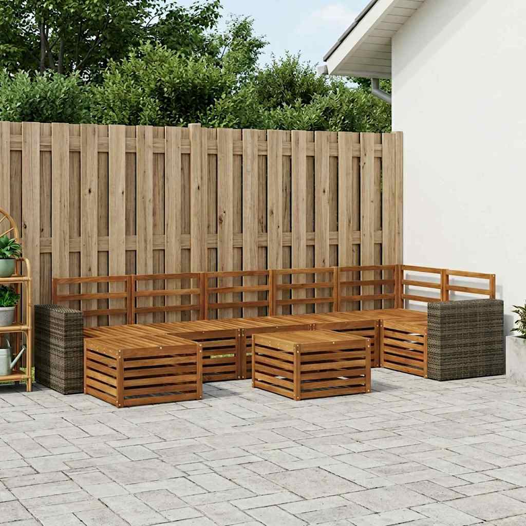 Outdoor-Sofagarnitur 8 stk. Natur Massivholz Akazie