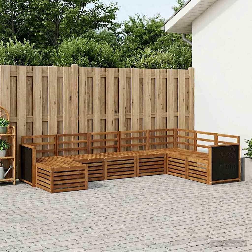 Outdoor-Sofagarnitur 6 stk. Natur Massivholz Akazie
