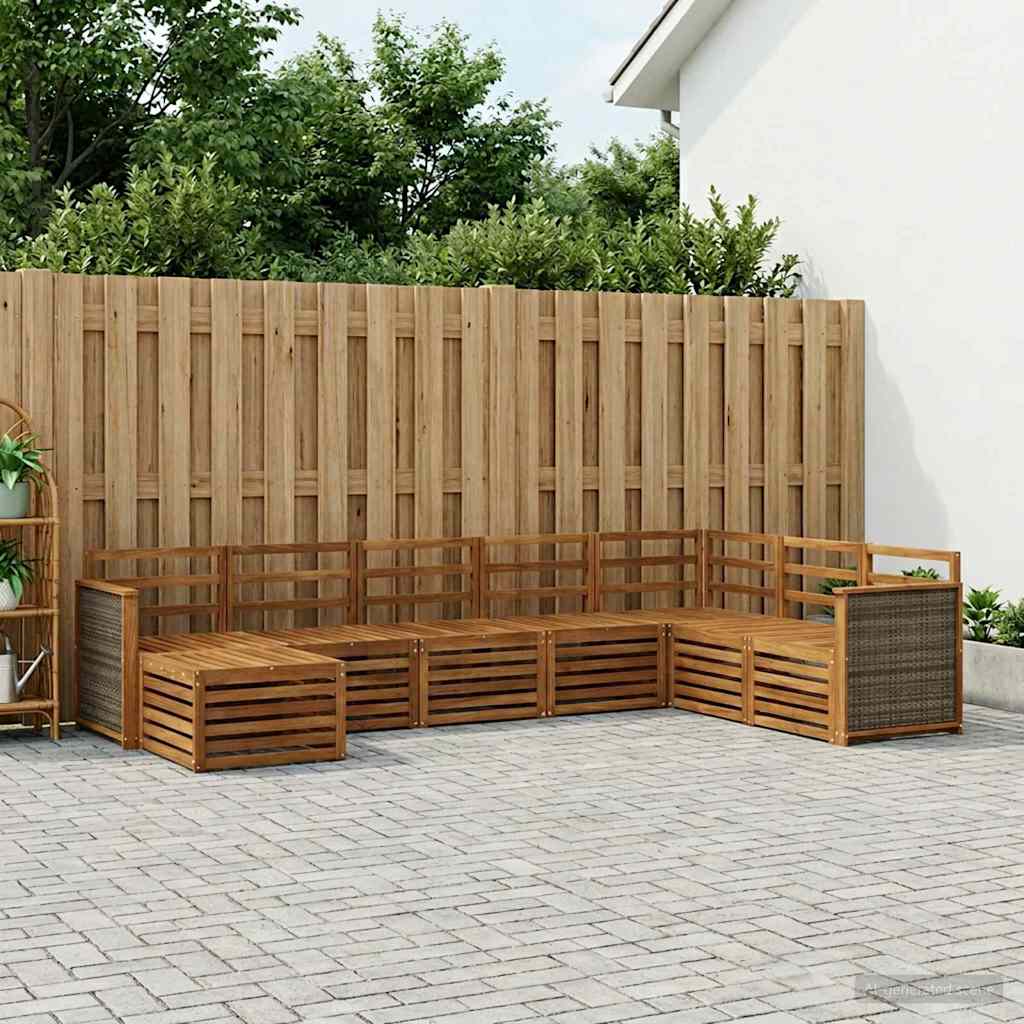 Outdoor-Sofagarnitur 6 stk. Natur Massivholz Akazie