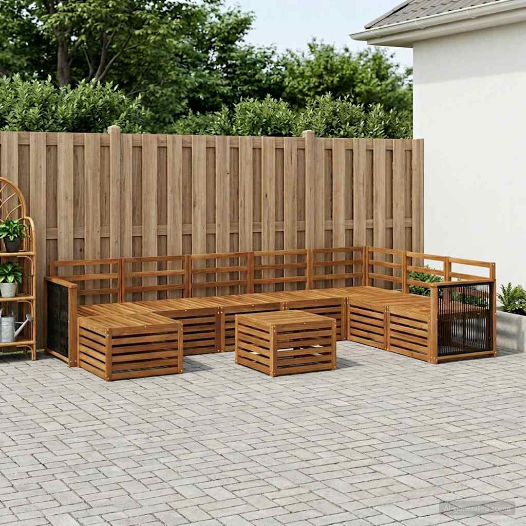 Outdoor-Sofagarnitur 6 stk. Natur Massivholz Akazie