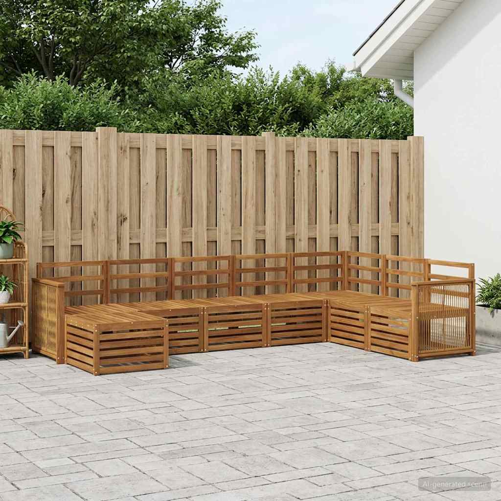 Outdoor-Sofagarnitur 6 stk. Natur Massivholz Akazie