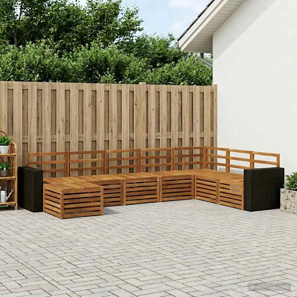 Outdoor-Sofagarnitur 8 stk. Natur Massivholz Akazie
