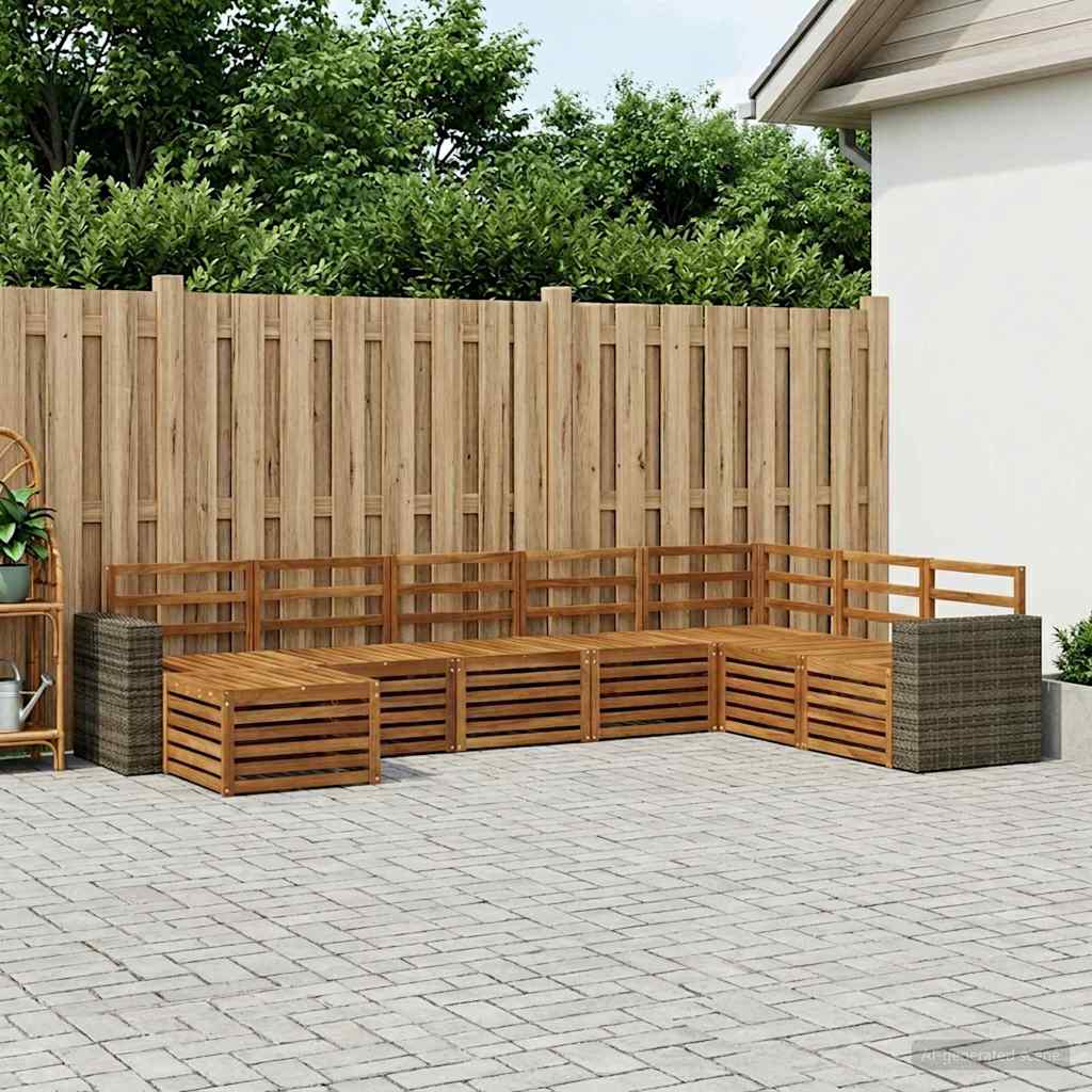 Outdoor-Sofagarnitur 8 stk. Natur Massivholz Akazie