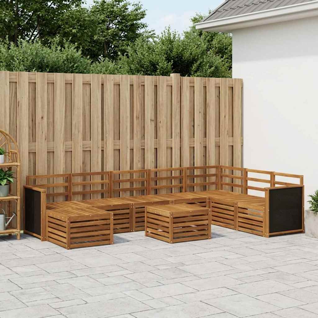 Outdoor-Sofagarnitur 7 stk. Natur Massivholz Akazie