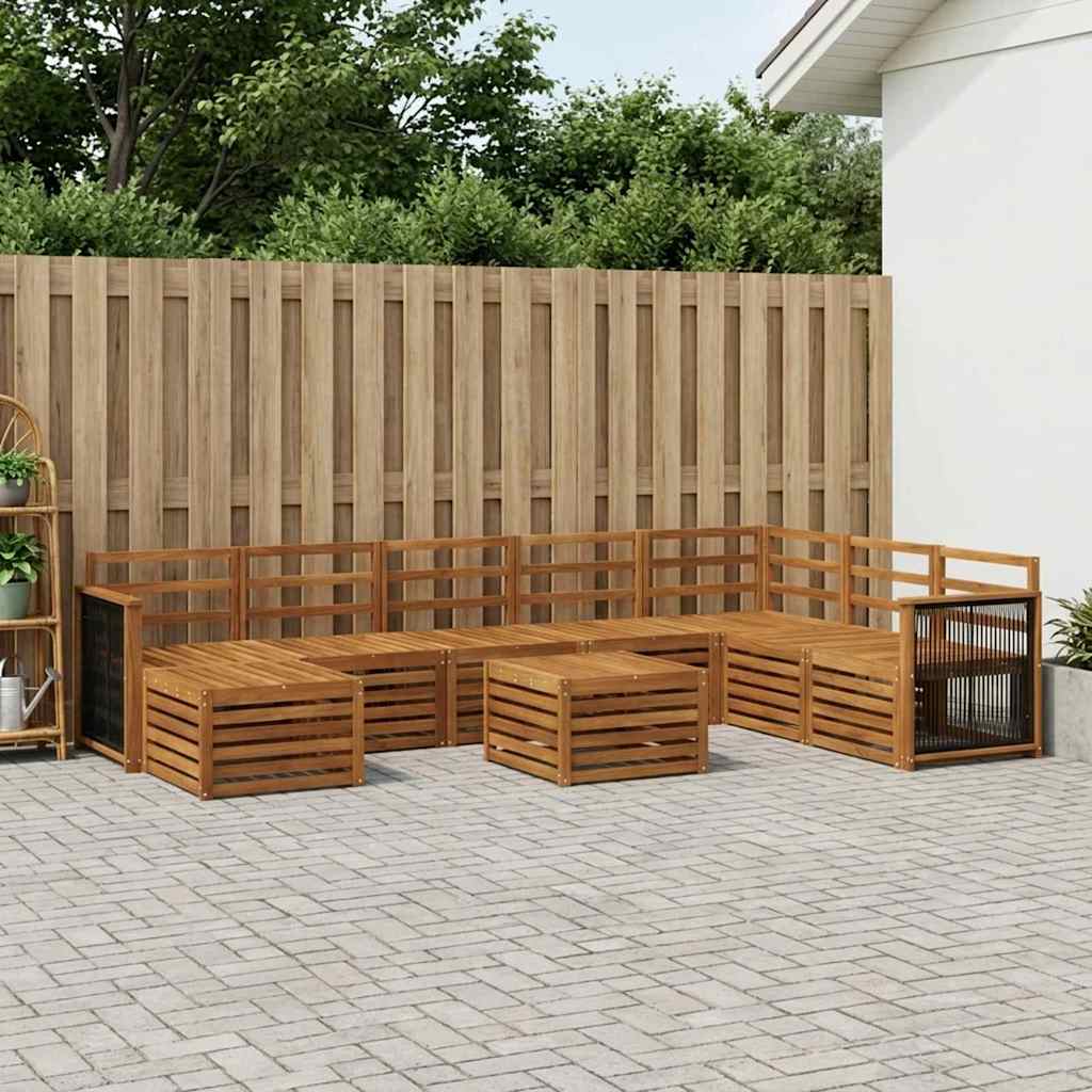 Outdoor-Sofagarnitur 7 stk. Natur Massivholz Akazie
