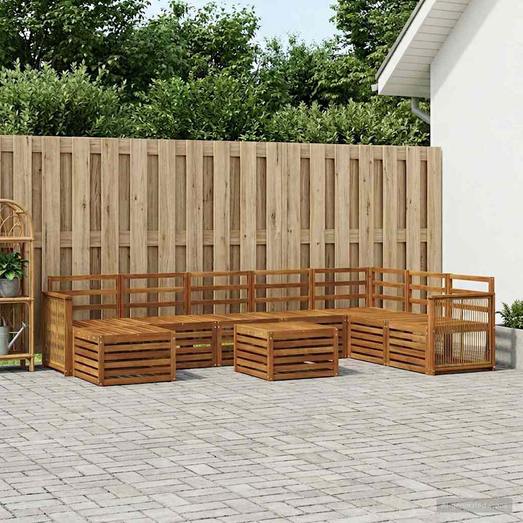 Outdoor-Sofagarnitur 7 stk. Natur Massivholz Akazie