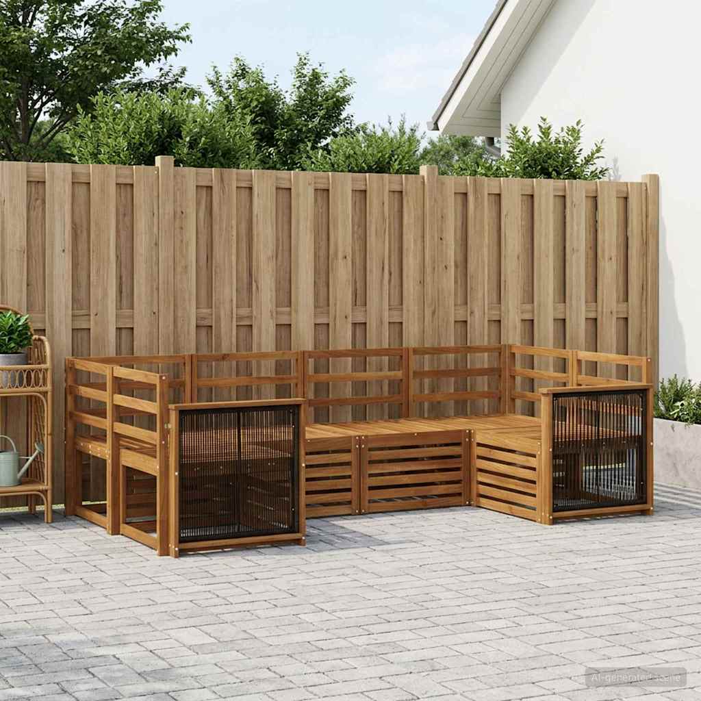 Outdoor-Sofagarnitur 5 stk. Natur Massivholz Akazie