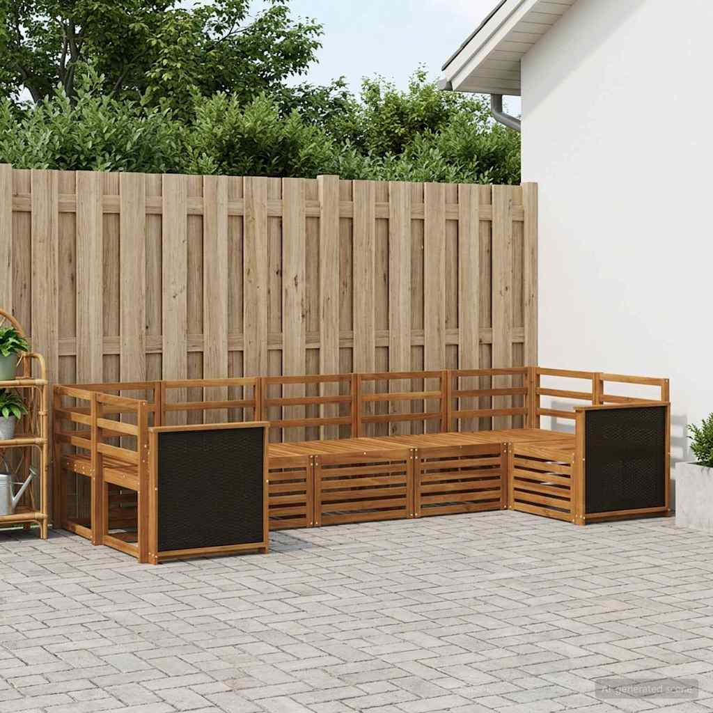 Outdoor-Sofagarnitur 6 stk. Natur Massivholz Akazie