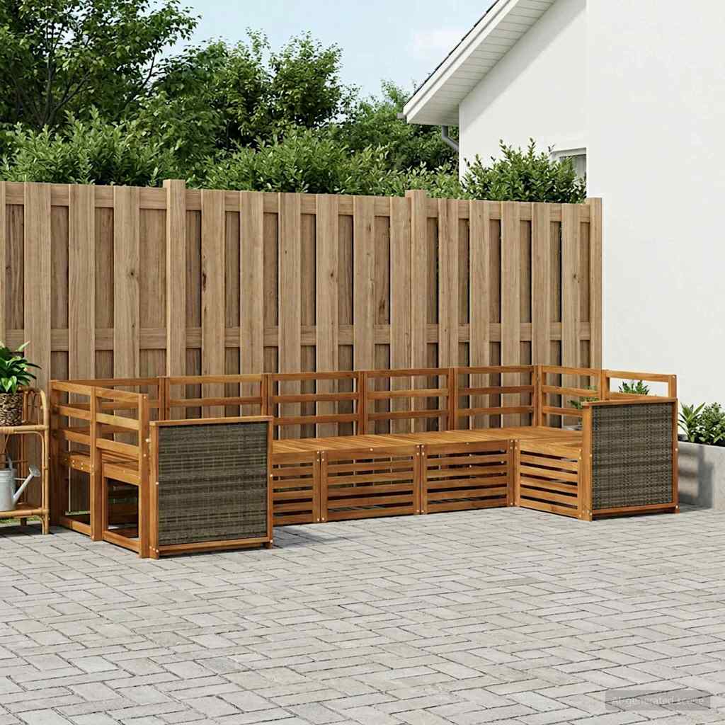 Outdoor-Sofagarnitur 6 stk. Natur Massivholz Akazie