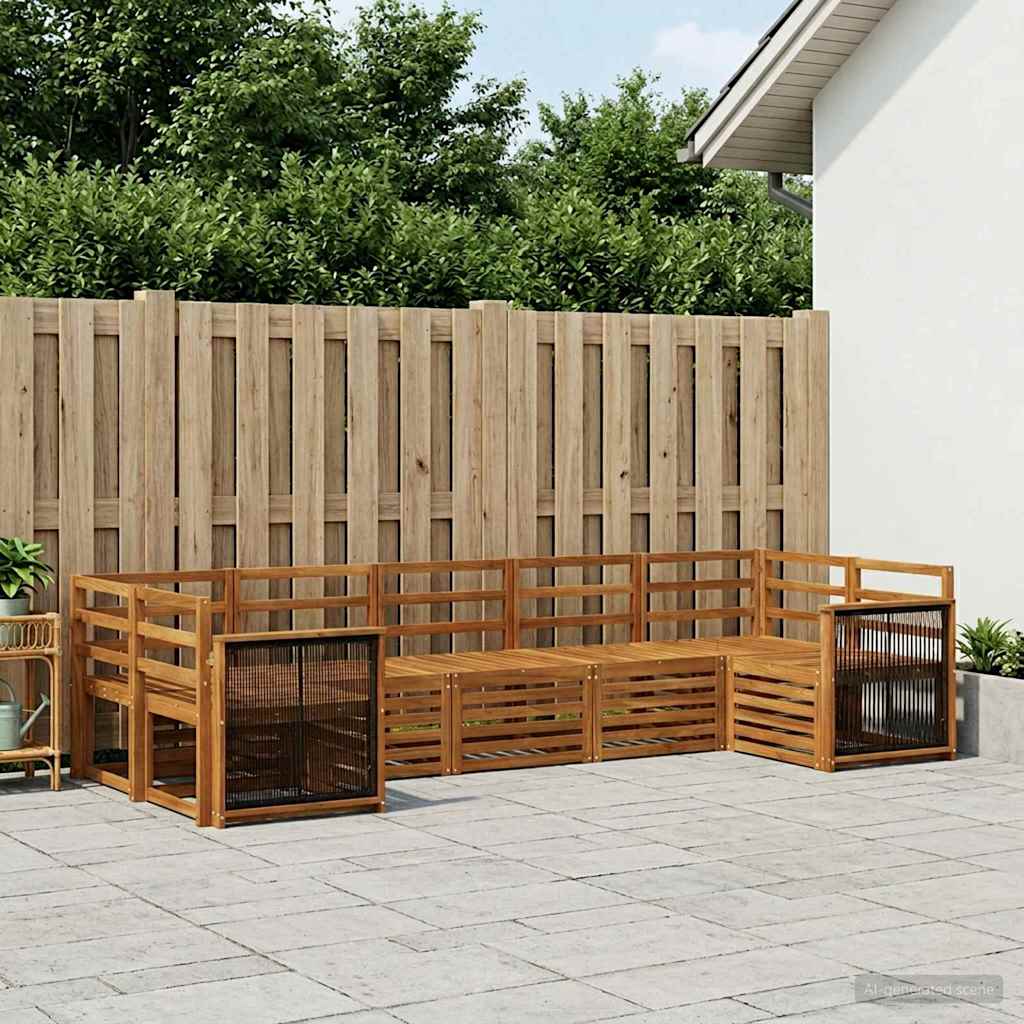 Outdoor-Sofagarnitur 6 stk. Natur Massivholz Akazie