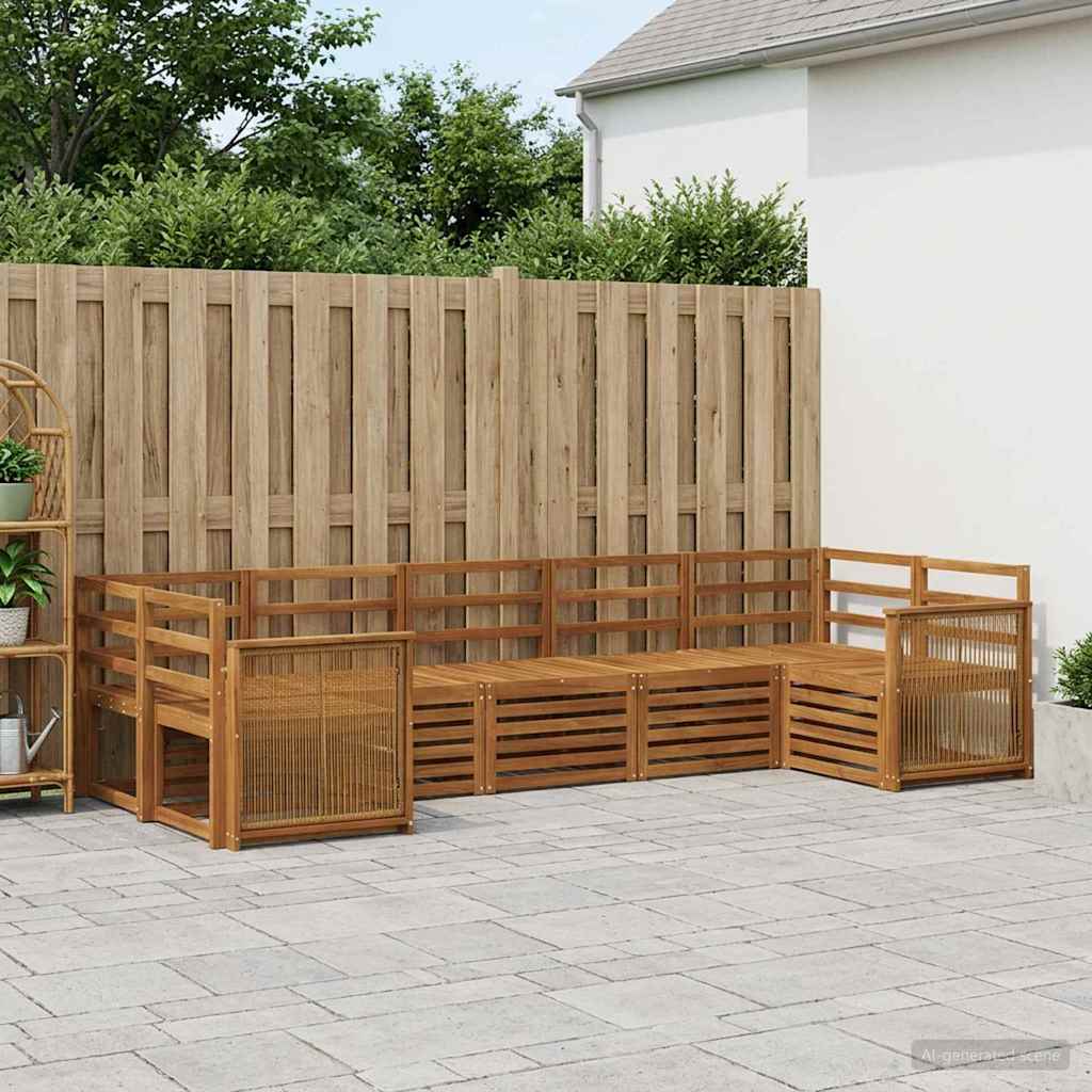 Outdoor-Sofagarnitur 6 stk. Natur Massivholz Akazie