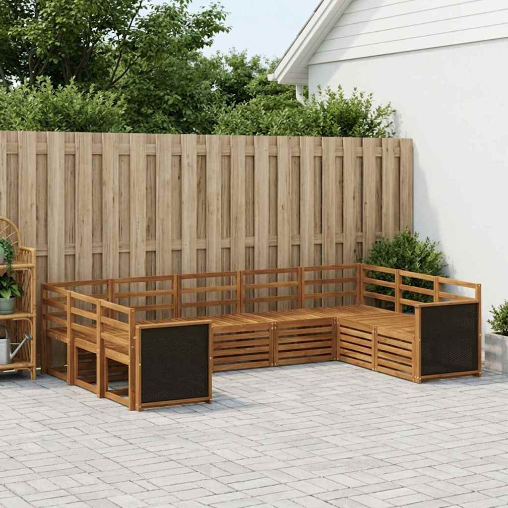 Outdoor-Sofagarnitur 7 stk. Natur Massivholz Akazie