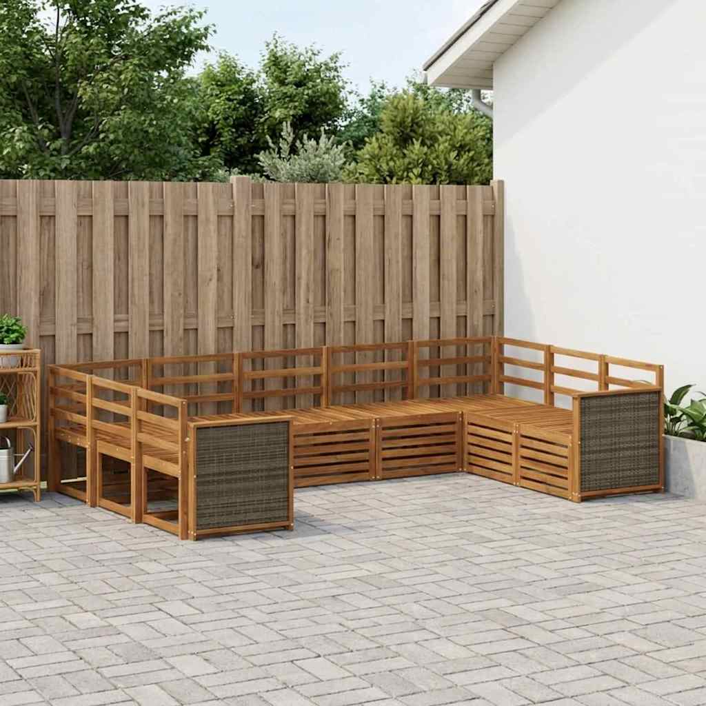 Outdoor-Sofagarnitur 7 stk. Natur Massivholz Akazie